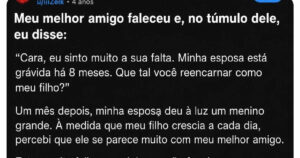 Homem acredita que melhor amigo reencarnou no próprio filho e internet perde completamente a sanidade