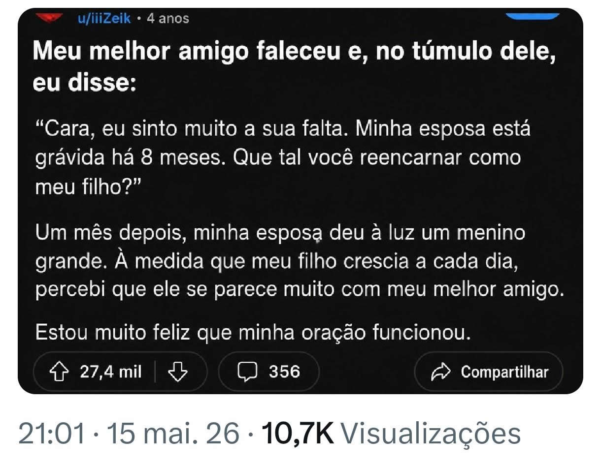 Homem acredita que melhor amigo reencarnou no próprio filho e internet perde completamente a sanidade