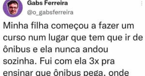Pai ensina filha a pegar ônibus e descobre que independência vem com DLC de caminho errado