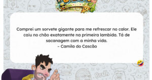 Comprei felicidade em forma de sorvete e o chão aproveitou antes de mim