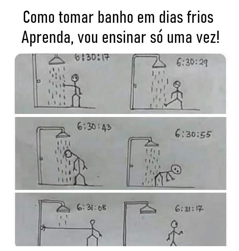 O tutorial de banho no frio que parece treinamento de forças especiais O tutorial de banho no frio que parece treinamento de forças especiais
