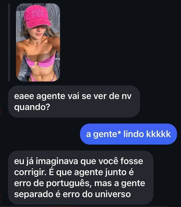 A cantada que transformou um erro de português em declaração de amor