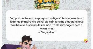 O fone novo conseguiu quebrar exatamente do mesmo jeito