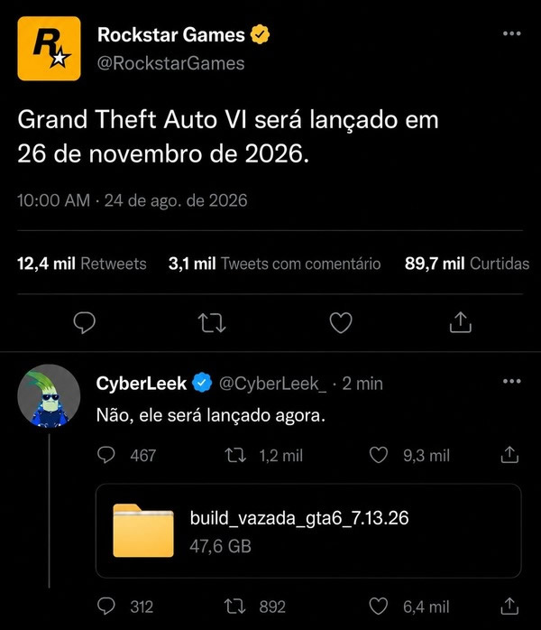 A internet não aguentou esperar por GTA VI e já começou a espalhar suposto vazamento