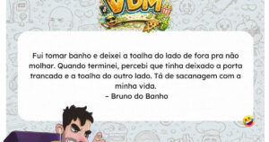 O banho estava perfeito até a toalha decidir ficar do outro lado