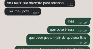O filho descobriu da pior forma que estava perdendo para um pote de plástico