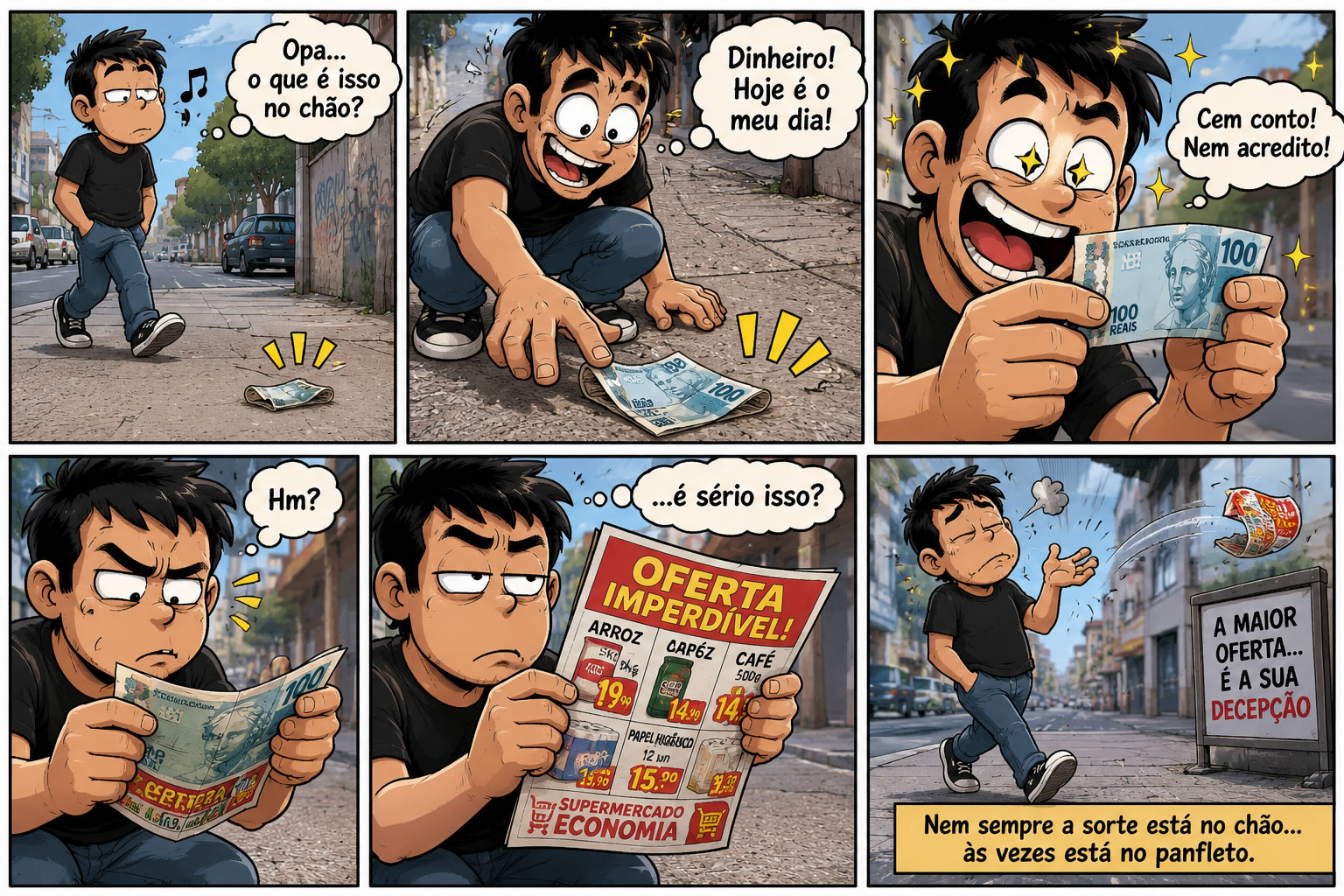 Quando a nota de cem reais no chão era só uma propaganda