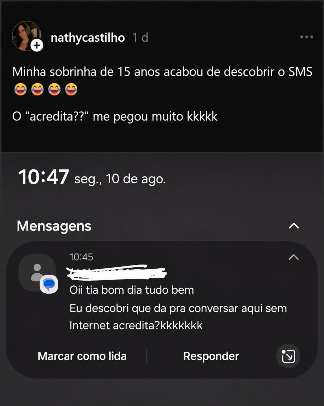 Quando uma adolescente descobriu o SMS e tratou como tecnologia secreta