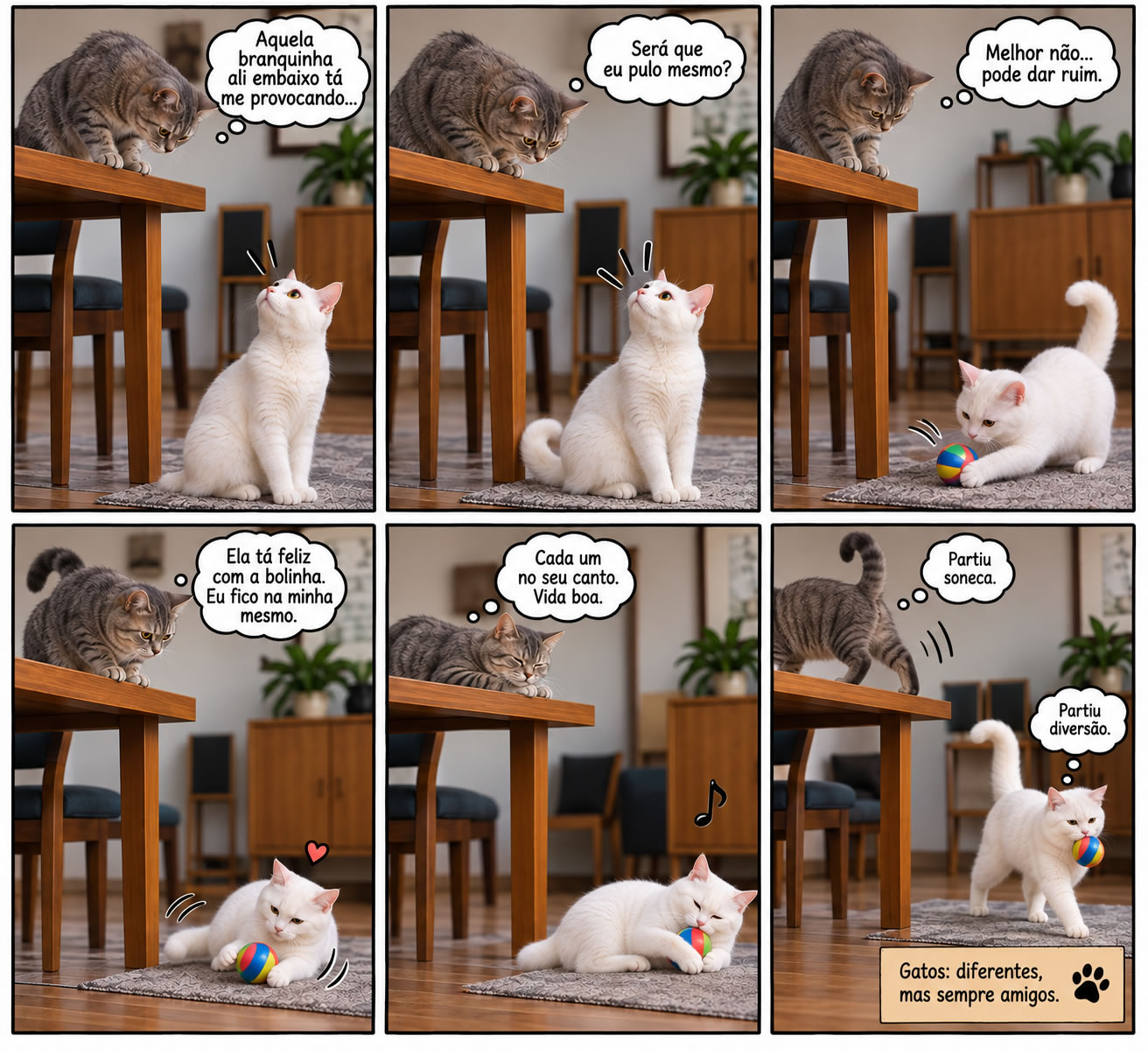 A amizade entre gatos que prova que nem toda provocação merece uma briga