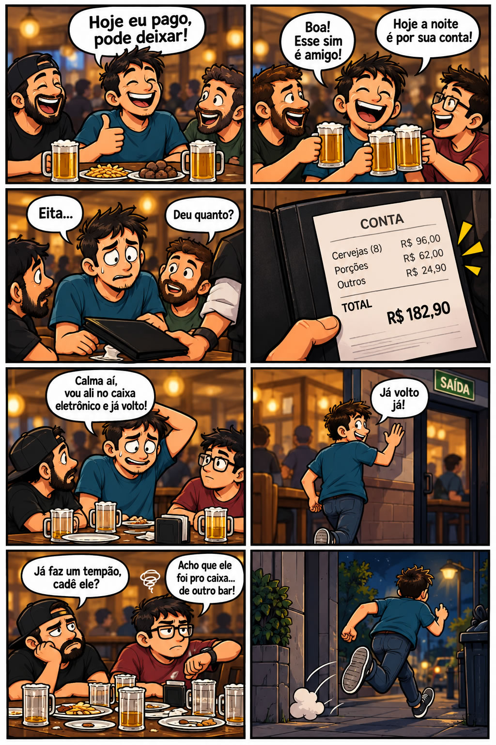 A frase que transformou uma noite de cerveja em uma operação de fuga