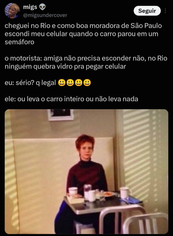 A paulista que descobriu que no Rio até o celular precisa de seguro de vida