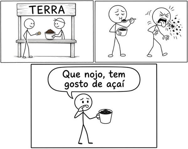 A pessoa experimentou açaí e descobriu que o problema era o próprio açaí
