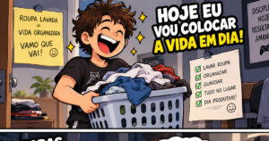 A pessoa que queria organizar a vida e acabou dormindo em cima da roupa