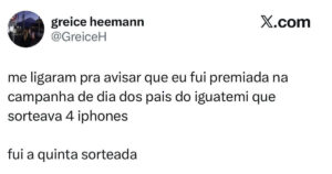 A promoção sorteou quatro iPhones, mas entregou estacionamento grátis até o fim do ano