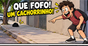 A visão enganou tanto que até uma mochila virou cachorro