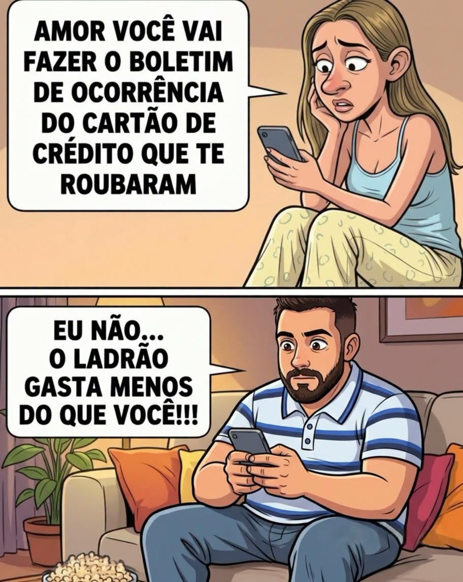 O marido descobriu que o ladrão gasta menos que a própria esposa