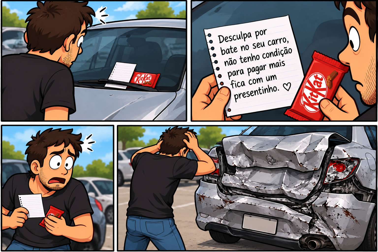 O pedido de desculpas mais brasileiro possível depois de destruir um carro