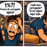 Quando o celular chega a 1% e o único carregador resolve quebrar