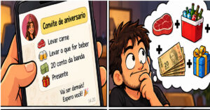 Quando o convite de aniversário chega e a conta assusta mais que o presente