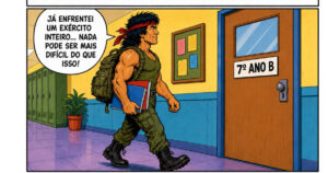 Rambo descobriu que o 7º ano B é mais assustador que qualquer guerra