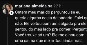 Ela disse que não queria nada da padaria e se arrependeu em segundos