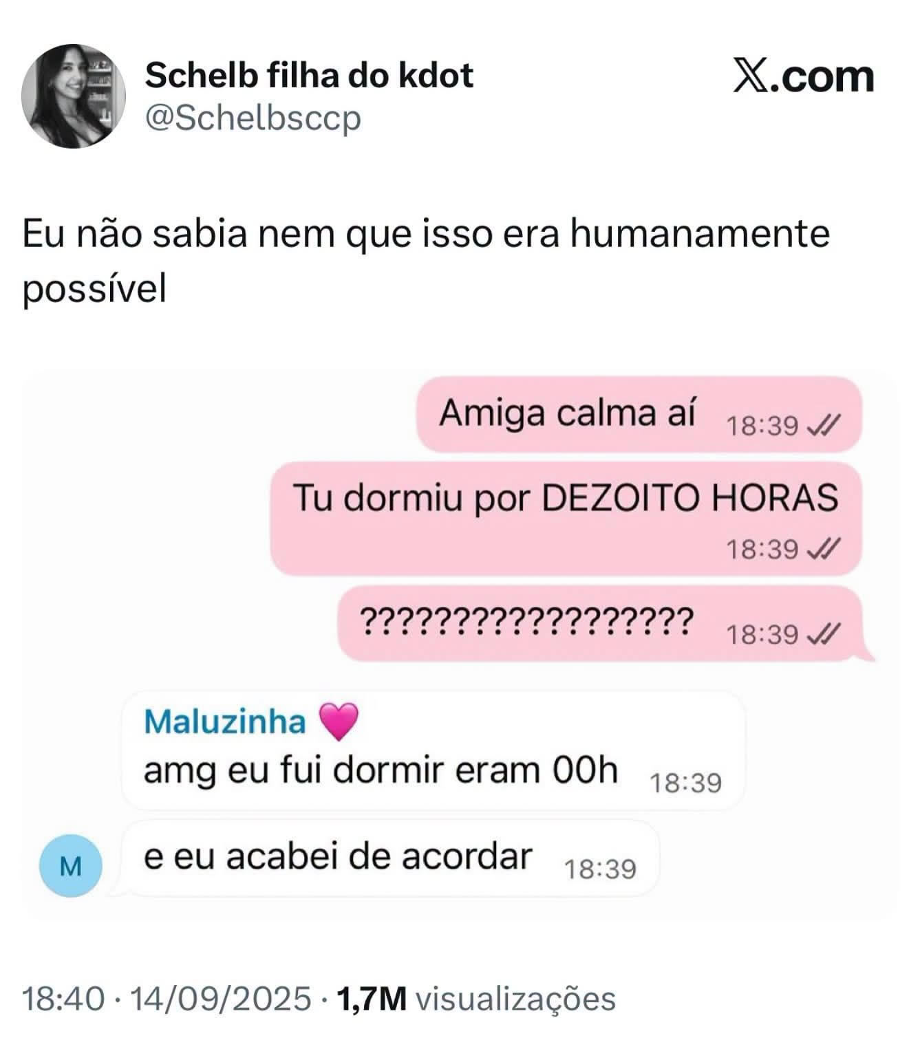 Ela foi dormir à meia-noite e acordou às seis da tarde: o sono venceu