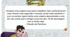 Ele comprou uma cadeira para aliviar as costas e terminou com um problema ainda maior