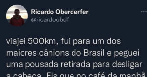 Viajou 500 km para descansar e encontrou o aluno no café da manhã
